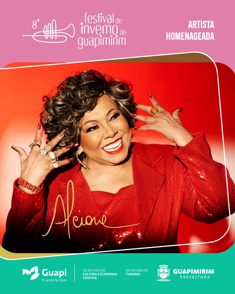 Alcione é a homenageada do 8º Festival de Inverno de Guapimirim